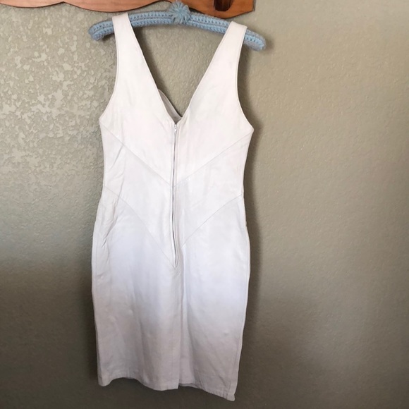 Vintage Positano Pelle S WhiteLeather StuddedDress - Picture 3 of 8